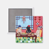 Labrador Chinese Restaurant Magnet (Vorderseite/Rückseite)