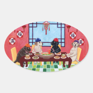 Labrador Chinese Restaurant Ovaler Aufkleber