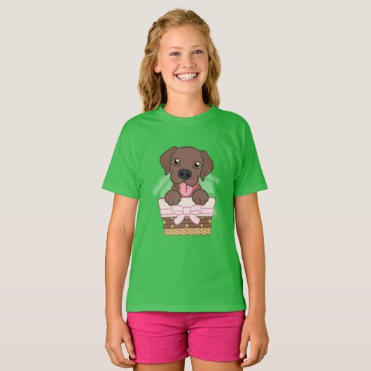 Labrador Chocolate Puppy T - Shirt (Vorne ganz)