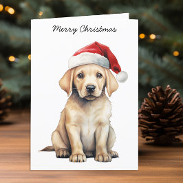 Labrador Christmas Card Yellow Feiertagskarte
