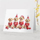 Labrador Christmas Dress Santa Hat Karte (Gelbe Blume)