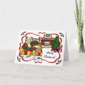 Labrador Christmas Eve Cartoon Feiertagskarte (Vorderseite)