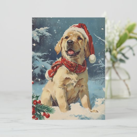 Labrador Christmas Feiertagskarte (Stehend Vorderseite)