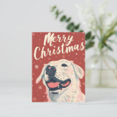 Labrador Christmas Feiertagspostkarte (Stehend Vorderseite)
