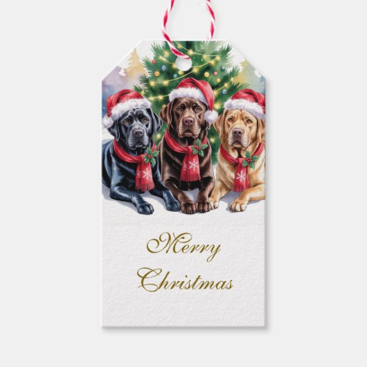 Labrador Christmas Gift Tag Geschenkanhänger (Vorderseite)