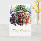 Labrador Christmas Greeting Card Karte (Gelbe Blume)
