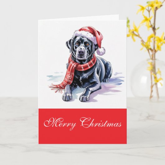 Labrador Christmas Greeting Card Karte (Gelbe Blume)