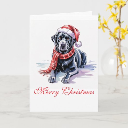 Labrador Christmas Greeting Card Karte (Gelbe Blume)