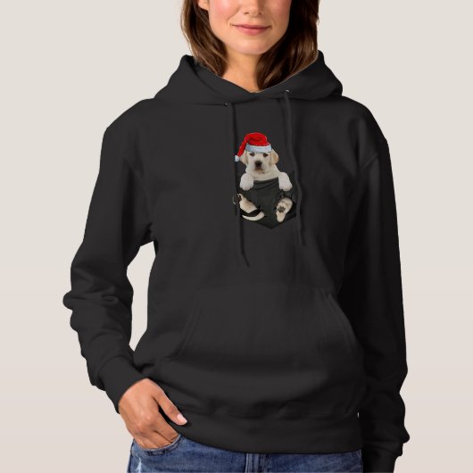 Labrador Christmas In Pocket Santa Hat Labrador Ch Hoodie (Vorderseite)
