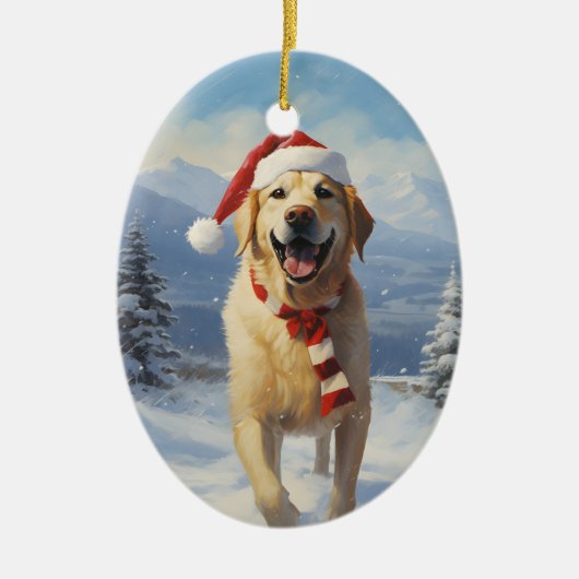Labrador Christmas Keramik Ornament (Vorne)