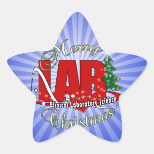 LABRADOR CHRISTMAS KLINISCHE LABORWISSENSCHAFT Stern-Aufkleber