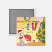 Labrador Christmas Magnet (Vorderseite/Rückseite)