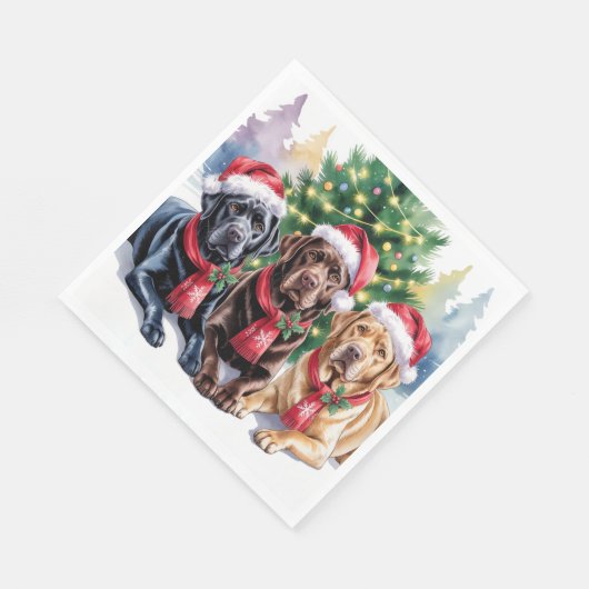 Labrador Christmas Paper Napkin Serviette (Ecke)