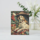 Labrador Christmas Postkarte (Stehend Vorderseite)