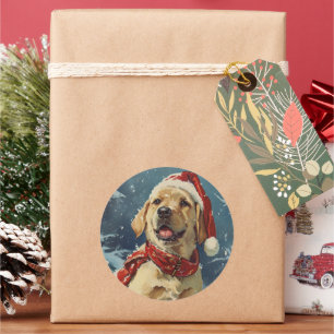Labrador Christmas Runder Aufkleber