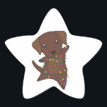 Labrador Christmas Snow Winter Animals Dogs Star S Stern-Aufkleber<br><div class="desc">The labrador for Christmas with fairy lights. Funny animals with gifts and snow to the holidays. Also funny for Christmas in July. Dogs are sweet animals and perfect for Christmas.</div>