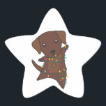 Labrador Christmas Snow Winter Animals Dogs Star S Stern-Aufkleber<br><div class="desc">The labrador for Christmas with fairy lights. Funny animals with gifts and snow to the holidays. Also funny for Christmas in July. Dogs are sweet animals and perfect for Christmas.</div>
