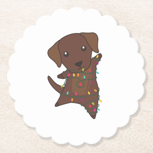 Labrador Christmas Snow Winter Animals Dogs Untersetzer (Vorderseite)