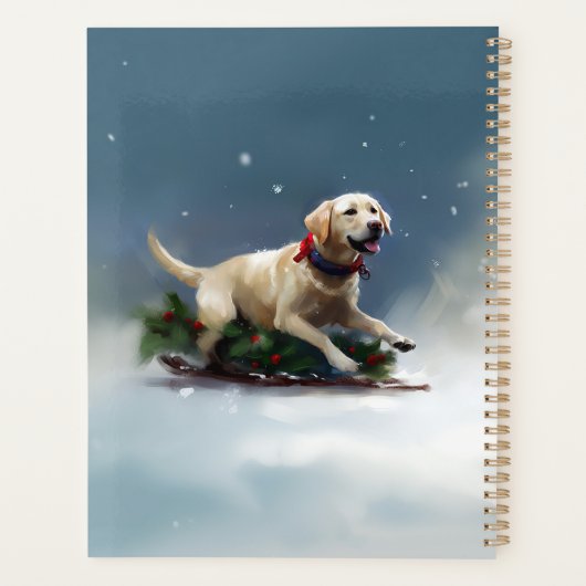 Labrador Christmas snow winter Planer (Rückseite)