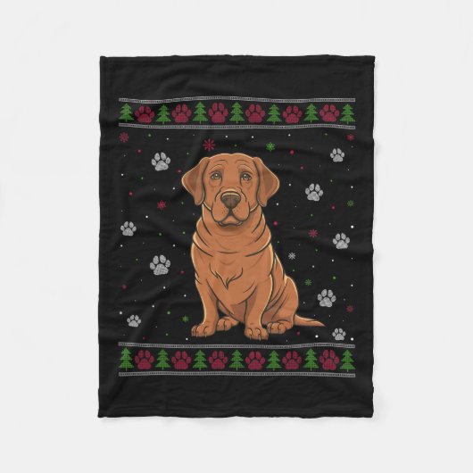 Labrador Christmas Sweater Xmas Haustier Tierhund Fleecedecke (Vorderseite)