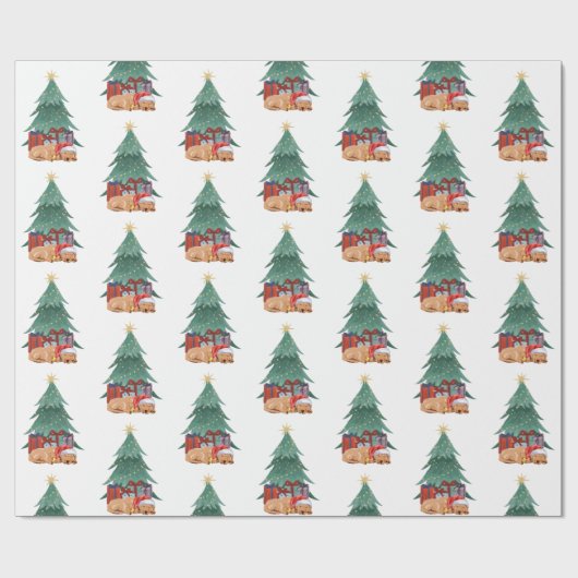Labrador Christmas Tree Geschenkpapier (Flach)