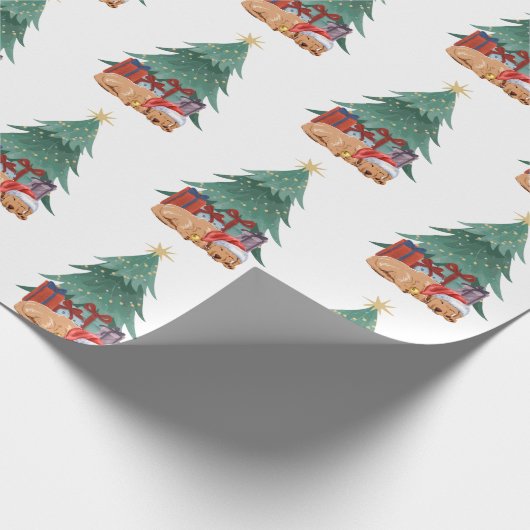 Labrador Christmas Tree Geschenkpapier (Ecke)