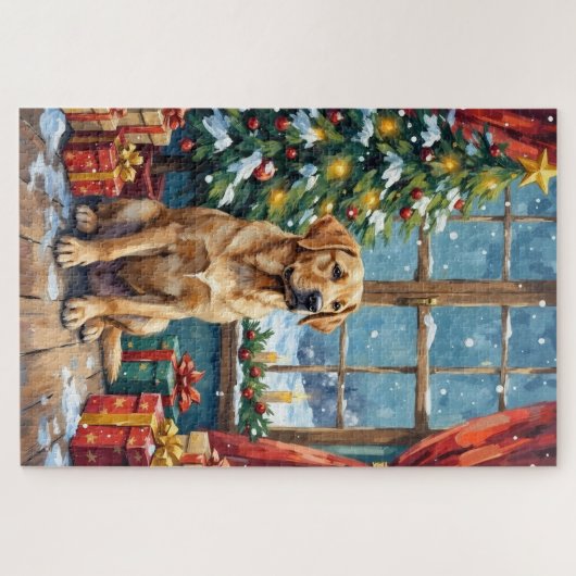 Labrador Christmas Under The Tree Puzzle (Horizontal)