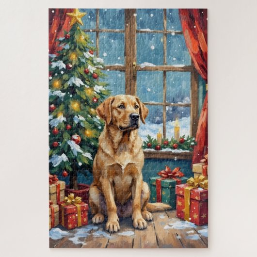 Labrador Christmas Under The Tree Puzzle (Vertikal)