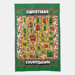 Labrador Countdown Weihnachten Adventskalender Hun Geschirrtuch