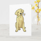 Labrador Daisy Karte (Gelbe Blume)
