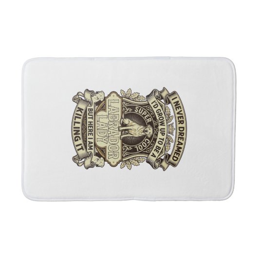 Labrador-Dame-Hund-Kronenschild_1 Badematte (Vorderseite)