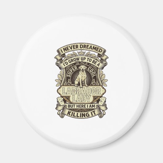 Labrador-Dame-Hund-Kronenschild_1 Magnet (Vorne)