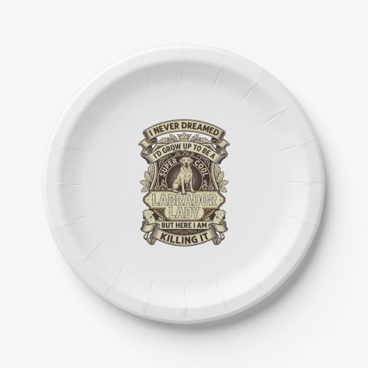 Labrador-Dame-Hund-Kronenschild_1 Pappteller (Vorderseite)