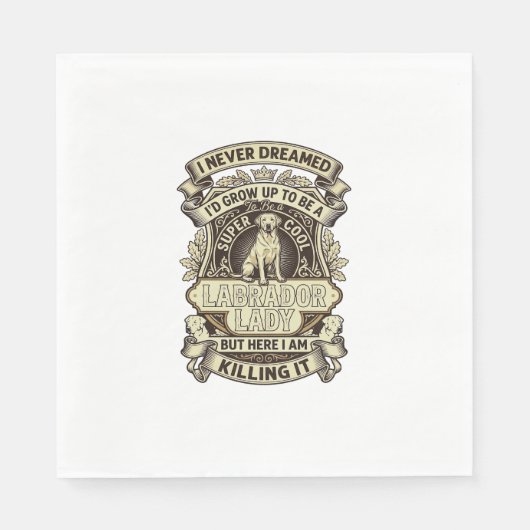 Labrador-Dame-Hund-Kronenschild_1 Serviette (Vorderseite)