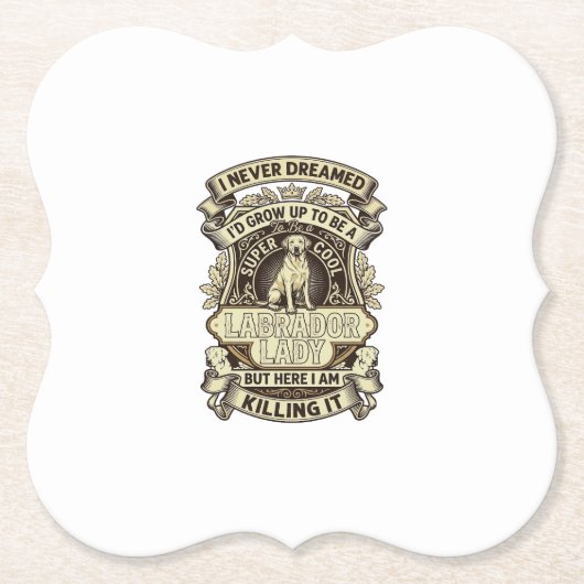 Labrador-Dame-Hund-Kronenschild_1 Untersetzer (Vorderseite)