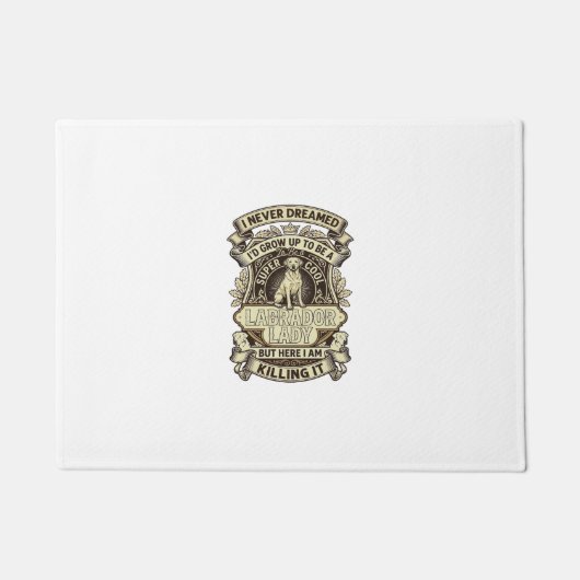Labrador-Dame-Hundekrone-Schild_1 Fußmatte (Vorderseite)