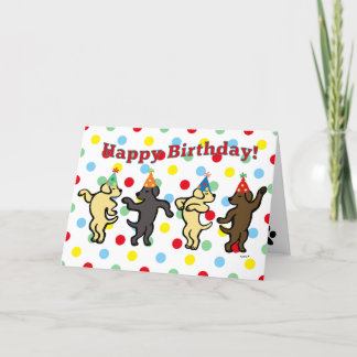 Labrador Dancing Birthday Party Karte