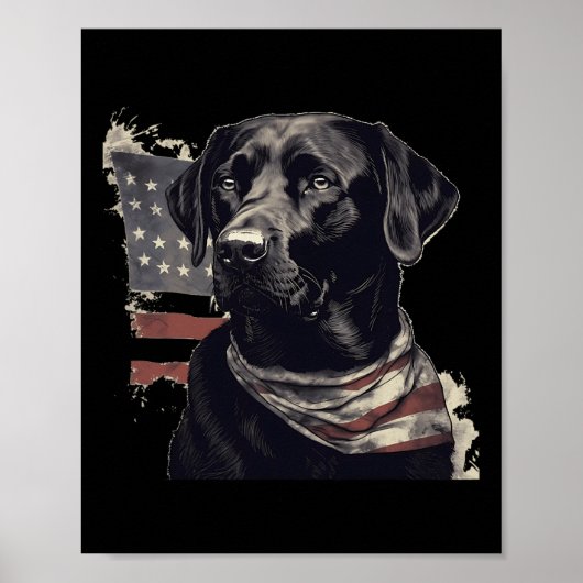 Labrador der amerikanischen Flagge Eigentümer des Poster (Vorne)