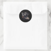 Labrador der amerikanischen Flagge Eigentümer des Runder Aufkleber (Tasche)