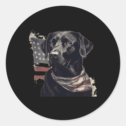 Labrador der amerikanischen Flagge Eigentümer des Runder Aufkleber (Vorderseite)