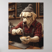 Labrador der Brauerei in roter Flanell Poster (Vorne)