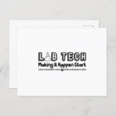 Labrador des Labortechnikers, der das technisch ma Postkarte (Vorne/Hinten)