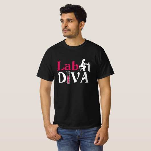 Labrador Diva Labrador Tech Chemist Laboratoriker T-Shirt (Vorne ganz)