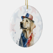 Labrador Dog, 4th of july Personalized Keramik Ornament (Rechts)