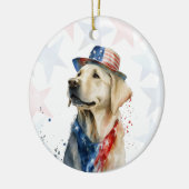 Labrador Dog, 4th of july Personalized Keramik Ornament (Links)