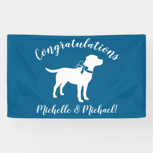 Labrador Dog Baby Shower Blue Boy Labrador Banner (Horizontal)