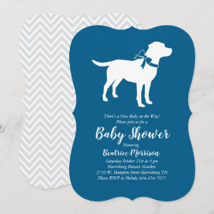 Labrador Dog Baby Shower Blue Boy Labrador Einladung