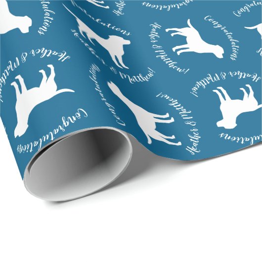 Labrador Dog Baby Shower Blue Boy Labrador Geschenkpapier (Rolleneckpunkt)