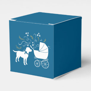 Labrador Dog Baby Shower Blue Boy Labrador Geschenkschachtel