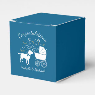 Labrador Dog Baby Shower Blue Boy Labrador Geschenkschachtel